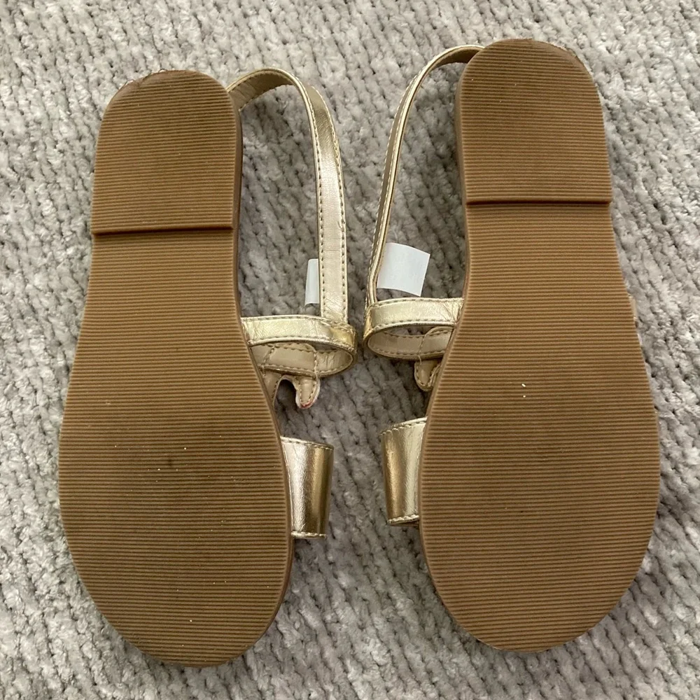 Janie‎ and Jack Flamingo Gold Sandals Size 13 Toddler Girls Summer Shoes